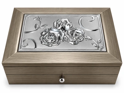 Cutie bijuterie AFAS0278-trandafir gri sertar